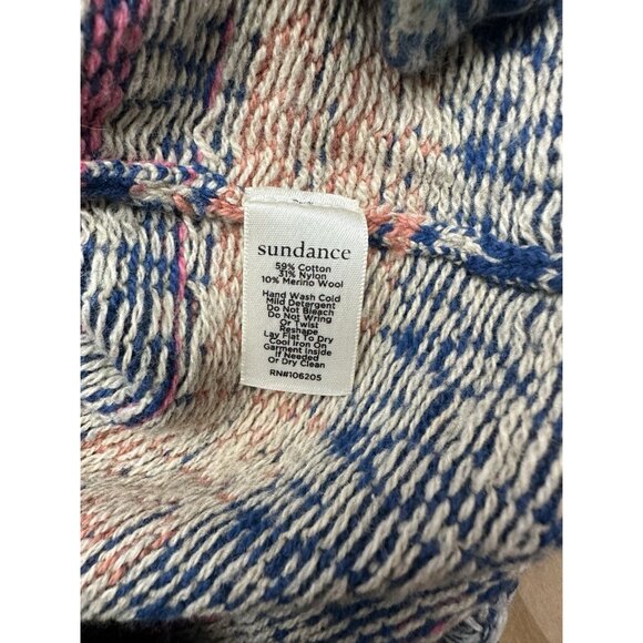 Sundance Merino Wool Knit Cardigan Duster Colorful XS Wood Buttons Shoreline EUC - Picture 3 of 8